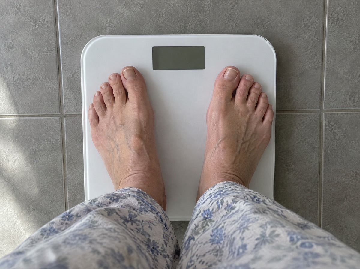Feet on a bathroom scale